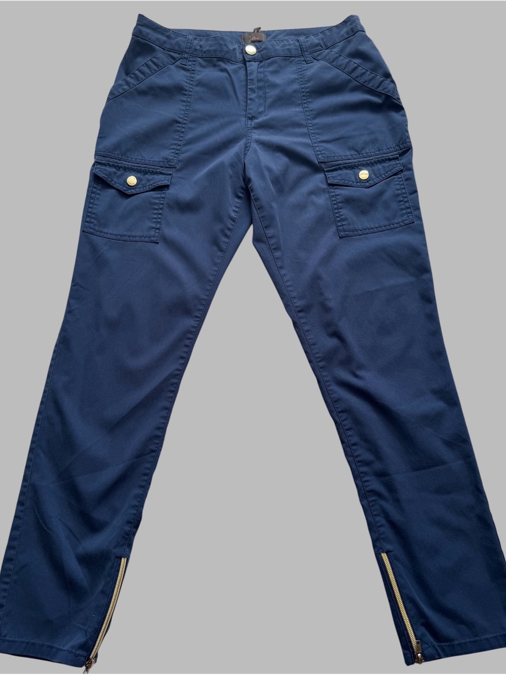 Jaanuu Estate Navy Women's Cargo Zip-Hem Pants Small